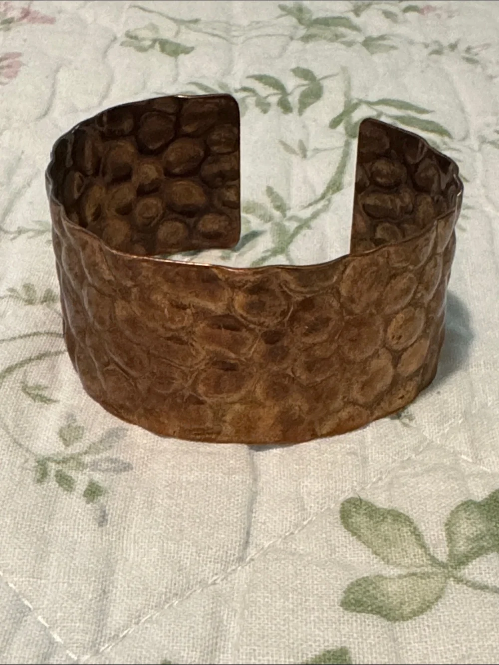 Set of Three Hammered Metal Cuff Bracelets - Gold, Brass, Copper Tones